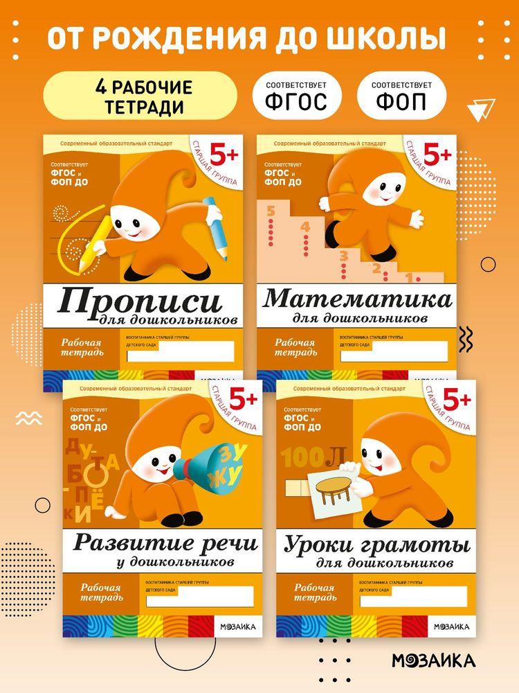 Рабочие тетради для обучения детей 5-6 лет. Для дошкольников. Подготовка к школе. От Рождения До Школы. 5+. Соответствует ФГОС и ФОП | Денисова Дарья, Дорожин Юрий